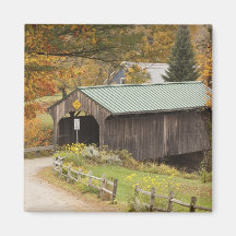 Covered bridge, Vermont, USA Refrigerator Magnets