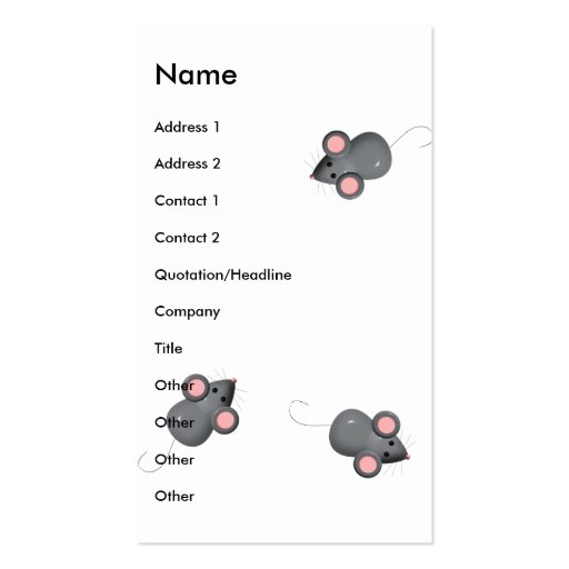 Covered In Mice Business Card Template