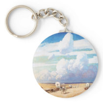 Covered Wagons by NC Wyeth Keychains