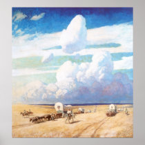 Covered Wagons by NC Wyeth Print