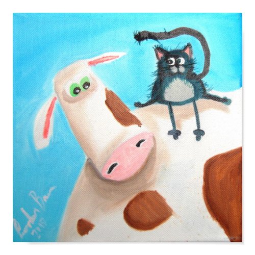 COW AND CAT print