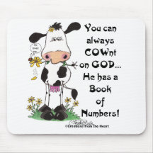 Cow and Ladybug COWnt on God Mouse Pads