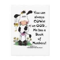 Cow and Ladybug COWnt on God postcards by creationhrt Cow and Ladybug COWnt on God postcards