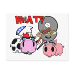 Cow and Pig Schnozzles Barbecue BBQ Cartoon Post Card