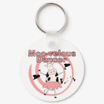 Cow Ballerina Tshirts and Gifts keychains by Peacock_Cards Cow Ballerina Tshirts and Gifts keychains