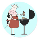 Cow Barbeque Tshirts and Gifts Round Sticker
