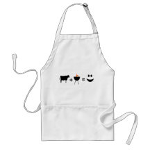 cow bbq happy apron