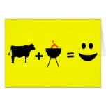 cow bbq happy greeting card