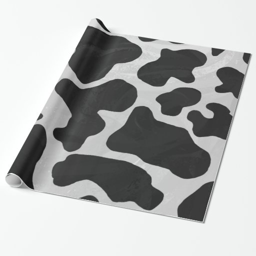 Cow Black and White Print Wrapping Paper | Zazzle
