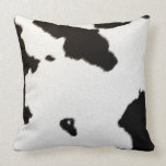 cow black spots white fur skin texture pillow