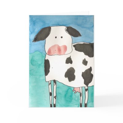 Cow Blank Card by sarahwolf2