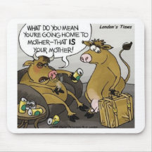 Cow Bull Divorce Funny Cartoon Gifts & Tees Mousepad
