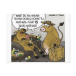 Cow Bull Divorce Funny Cartoon Gifts &amp; Tees Post Cards