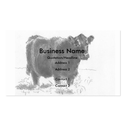 Cow Drawing Business Cards (front side)