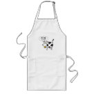 long_apron - A cute cow, complete with udder and cowbell shouts out Eat Me!  Im Juicy.  Cows love to be eaten.  Juicy, tasty meat containers that they are.  MMMmmmmm.: Sizes  Available colors: white