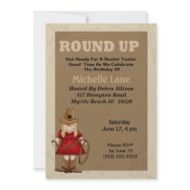 Cow Girl   Birthday Invitation