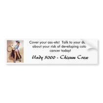 Cow girl pinup bumper sticker
