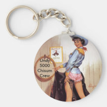 Cow girl pinup keychain