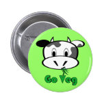 Cow Go Veg Pinback Buttons