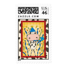 Cow - Graduation Party Postage Stamp