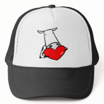 Cow Heart Valentine I Love Cows Trucker Hats