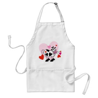 Cow Hearts Apron perfect for Valentine's Day, Wedding Favors and Cooking Fun