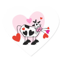 Cow Hearts Stickers