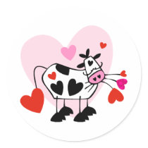 Cow Hearts Stickers