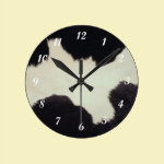 Cow Hide Round Clocks