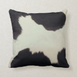 black cow hide pillow