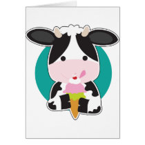 Cow Ice Cream Greeting Card