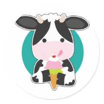 Cow Ice Cream Sticker