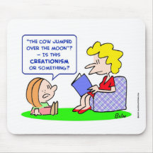 cow jumped over moon creationism mousepad
