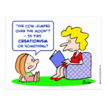 cow jumped over moon creationism post cards