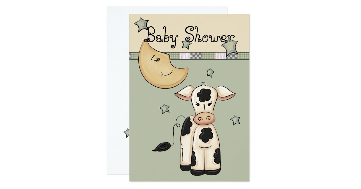 Cow Jumped Over the Moon Baby Shower Invitations | Zazzle