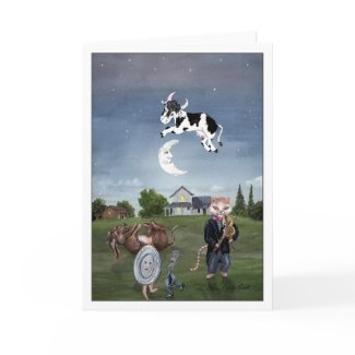 Cow Jumped Over the Moon Card card