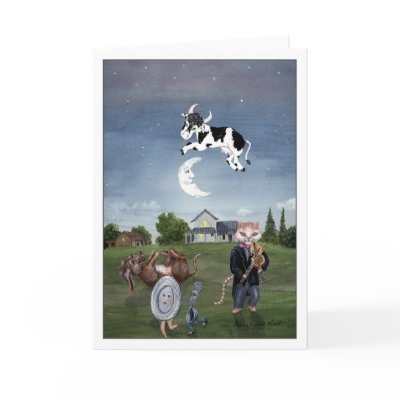 Cow Jumped Over the Moon Card by SherryHolderHunt