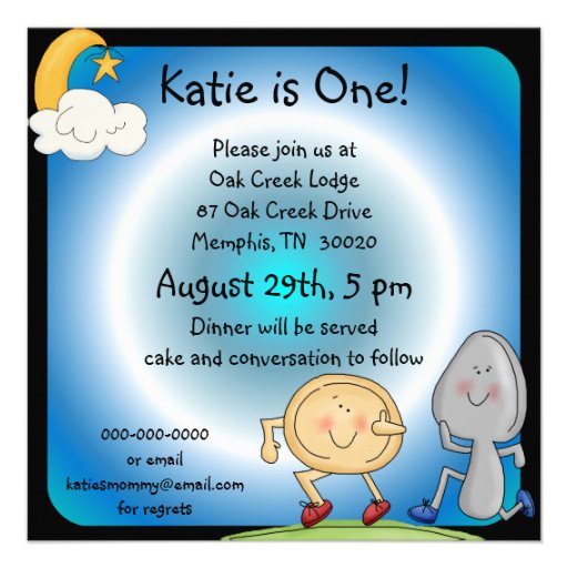 Cow Jumped Over the Moon Custom Birthday Invites