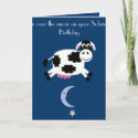 Cow Jumping Over The Moon Sobriety Birthday Card card