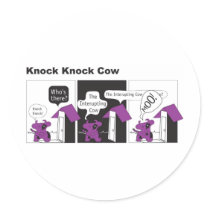 Cow Knock Knock Joke Sticker