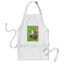 cow mowing grass and eating it apron by danreynolds cow mowing grass and eating it apron