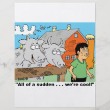 COW / NOSE RING / FARMER KID CARTOON GIFTWARE CUSTOM FLYER