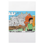 COW / NOSE RING / FARMER KID CARTOON GIFTWARE STATIONERY PAPER