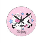 Cow Over Moon Baby Round Wallclock