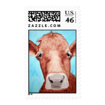 Cow Painting by Kathryn A. Gainard postage