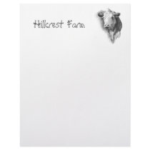 COW: PENCIL: FARM: LETTERHEAD
