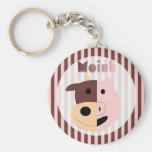 Cow + Pig = Moink keychain
