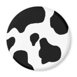 Cow print black and white blotchy pattern magnets