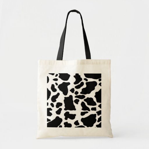 Cow print design, black and white budget tote bag | Zazzle
