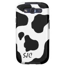 Cow Print Pattern with Your Initials Samsung Case Samsung Galaxy S3 Cover